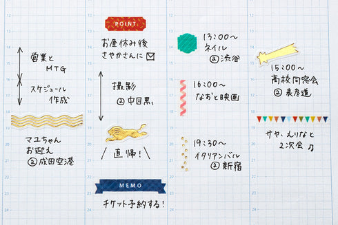 King Jim Kitta Washi Masking Tape - Slim Type - Mix2